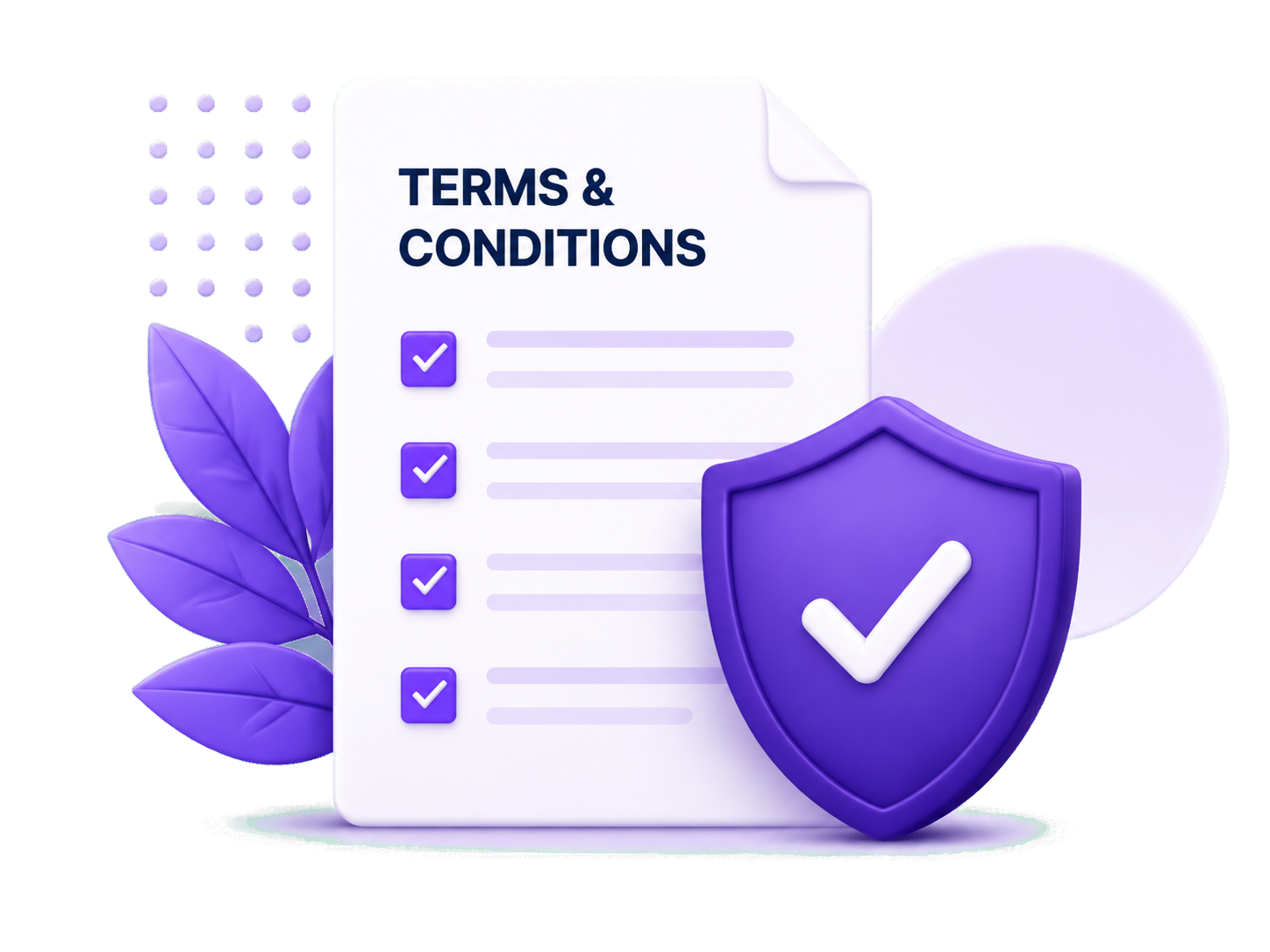 Terms and conditions document protected by a shield