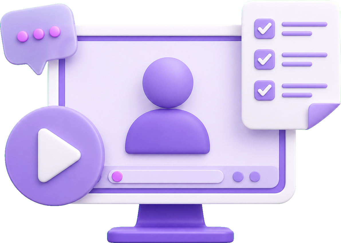 Video mock interview with feedback checklist